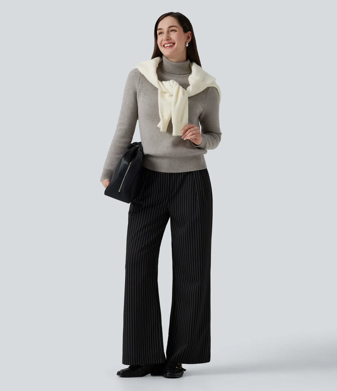 High Neck Long Sleeve Work Sweater
