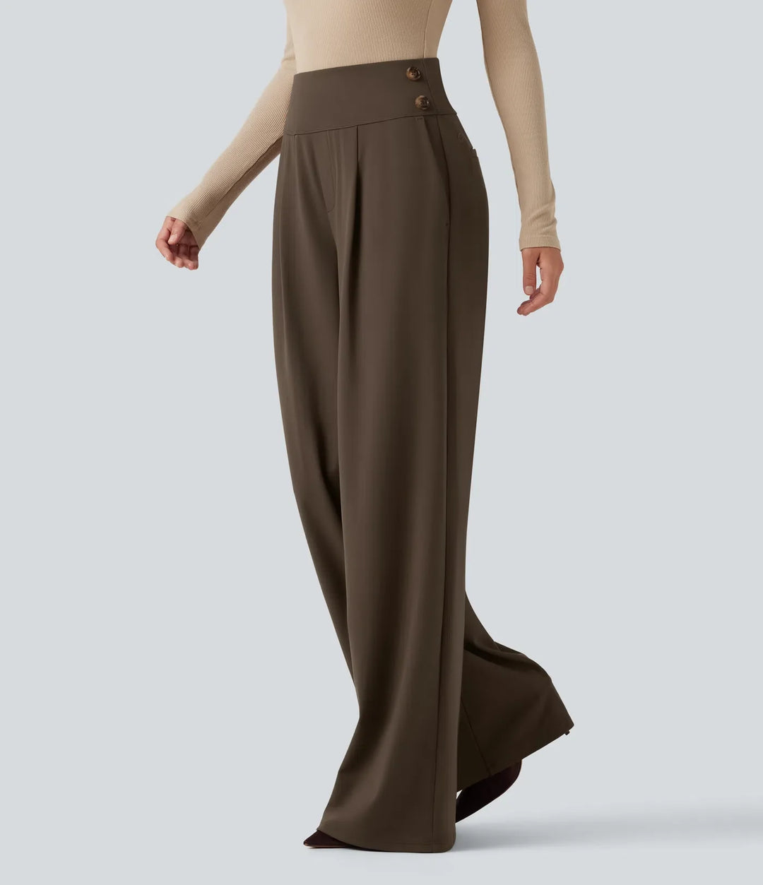 Halara Flex High Waisted Wide Leg Work Pants with Pockets
