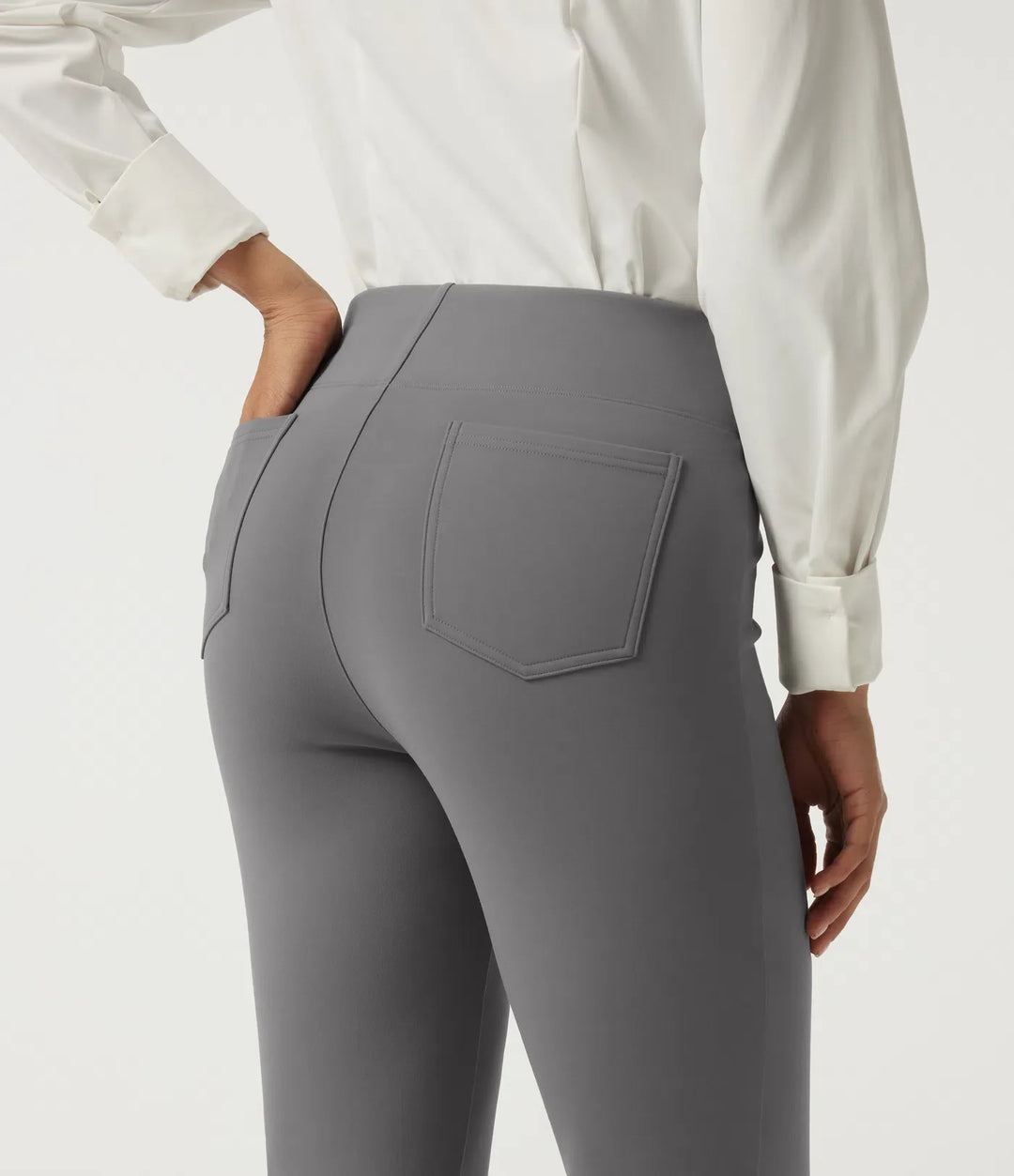 High Waisted Flare Fleece Work Pants with Pockets