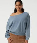 Boat Neck Batwing Long Sleeve Casual Sweatshirt