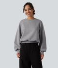 Round Neck Bubble Long Sleeve Casual Sweatshirt