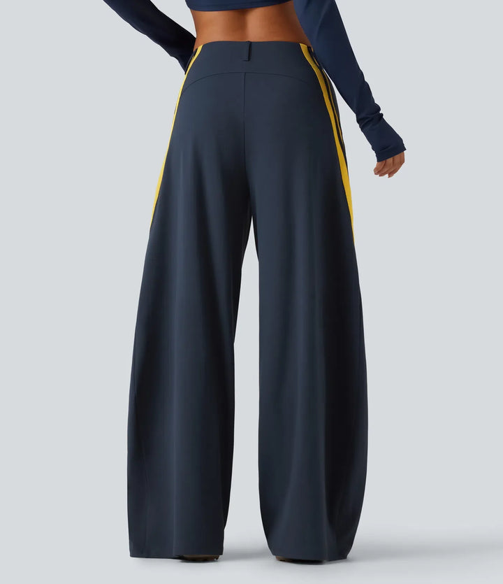 Halara DayStretch High Waisted Color Block Side Stripe Barrel Dance Pants with Pockets