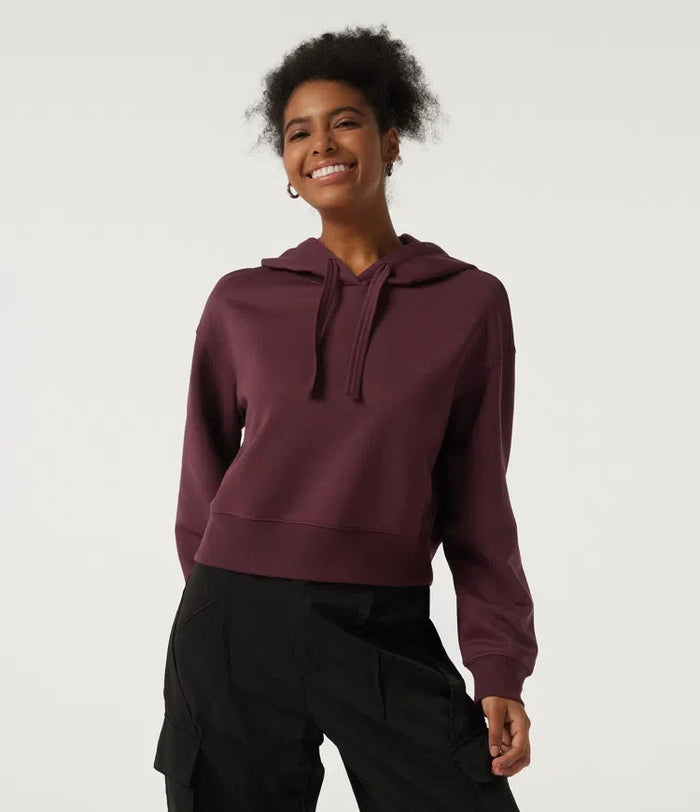 Hooded Long Sleeve Fleece Yoga Sweatshirt