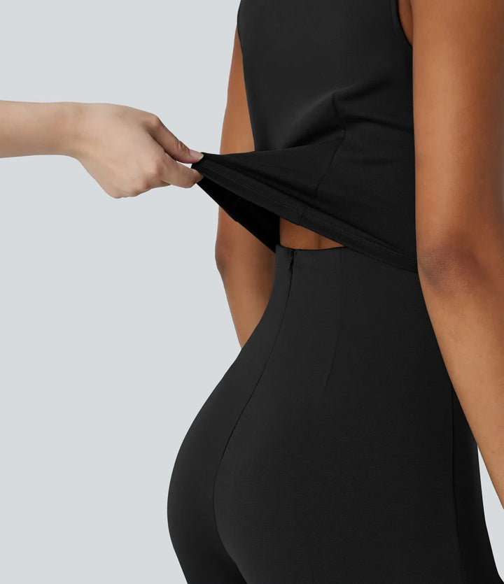 Sleeveless Belted Pocket Work Jumpsuit-Easy Peezy Edition