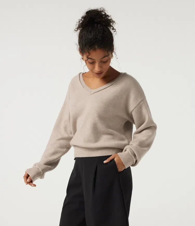 V Neck Long Sleeve Casual Sweater