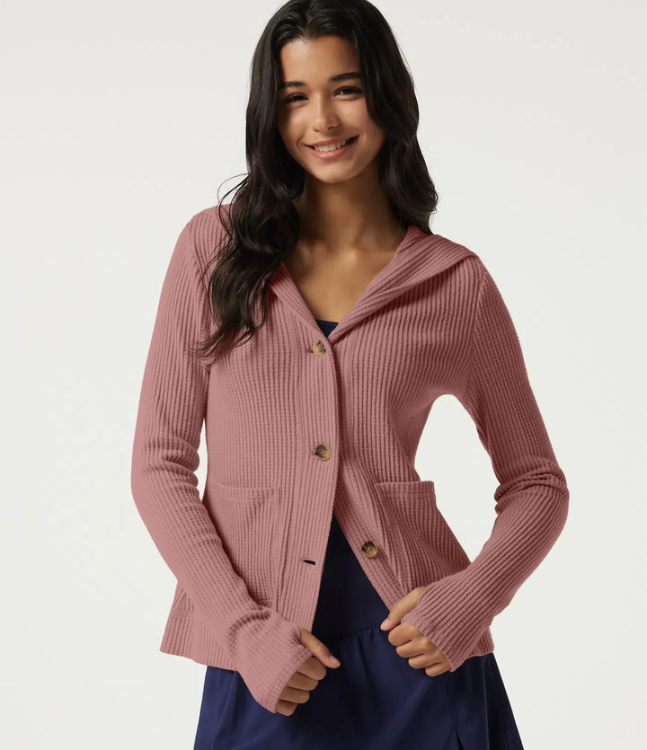 Hooded Long Sleeve Casual Jacket with Pockets