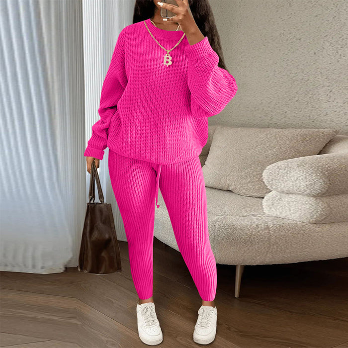 Riley | Ribbed Knit Lounge Set, Pullover and Drawstring Pants