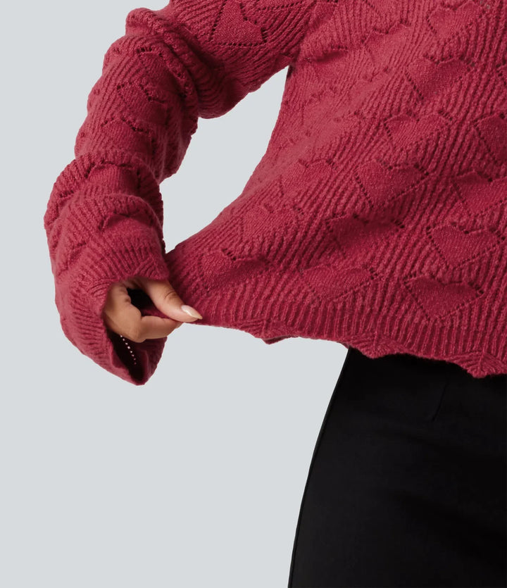 Round Neck Dropped Shoulder Long Sleeve Casual Sweater