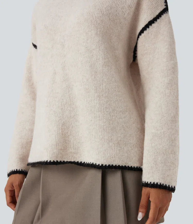 Color Block Relaxed Casual Sweater