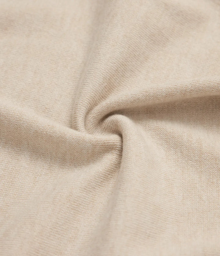 Round Neck Long Sleeve Wool-Blend Work Sweater
