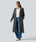 Long Sleeve Longline Work Cardigan with Pockets