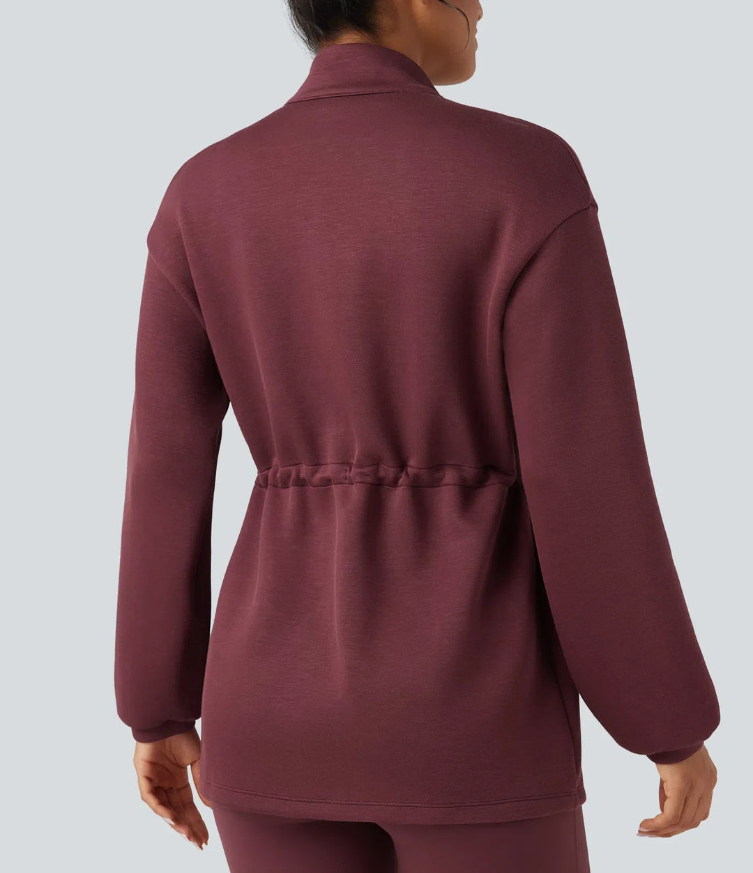 SpacerTek Turtleneck Long Sleeve Drawstring Casual Jacket with Pockets