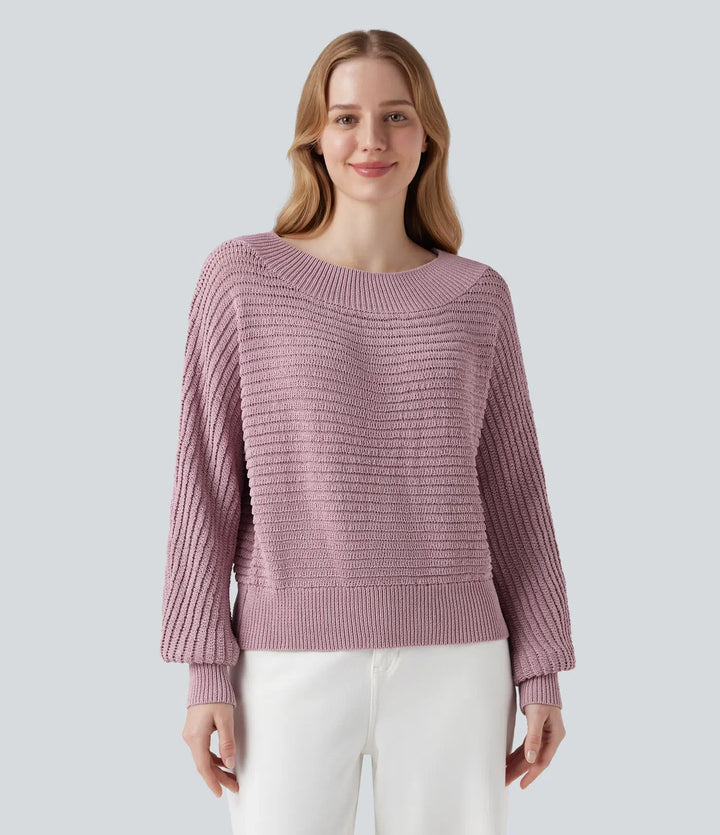 Off Shoulder Long Sleeve Casual Sweater