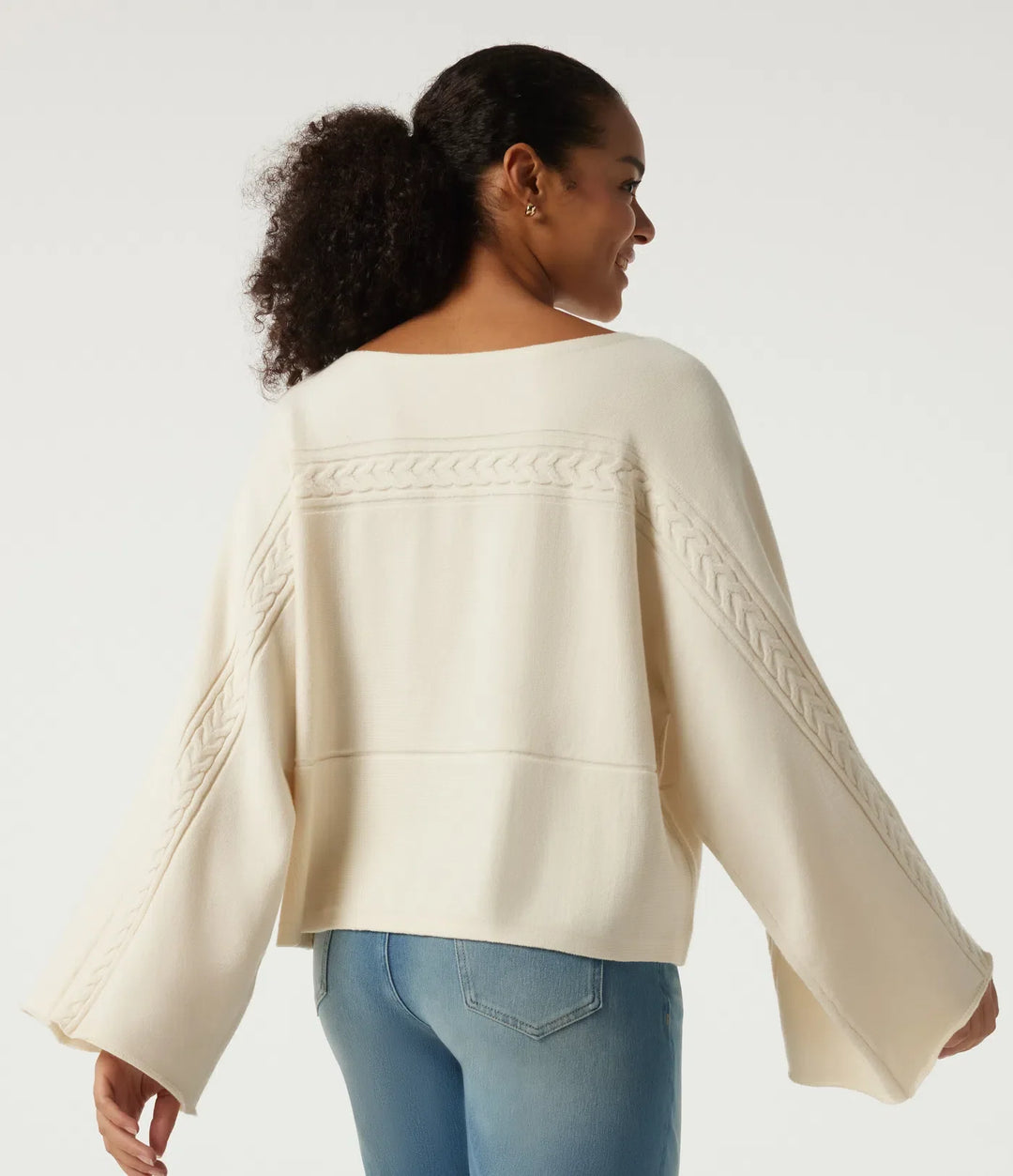 Boat Neck Long Bell Long Sleeve Casual Sweater