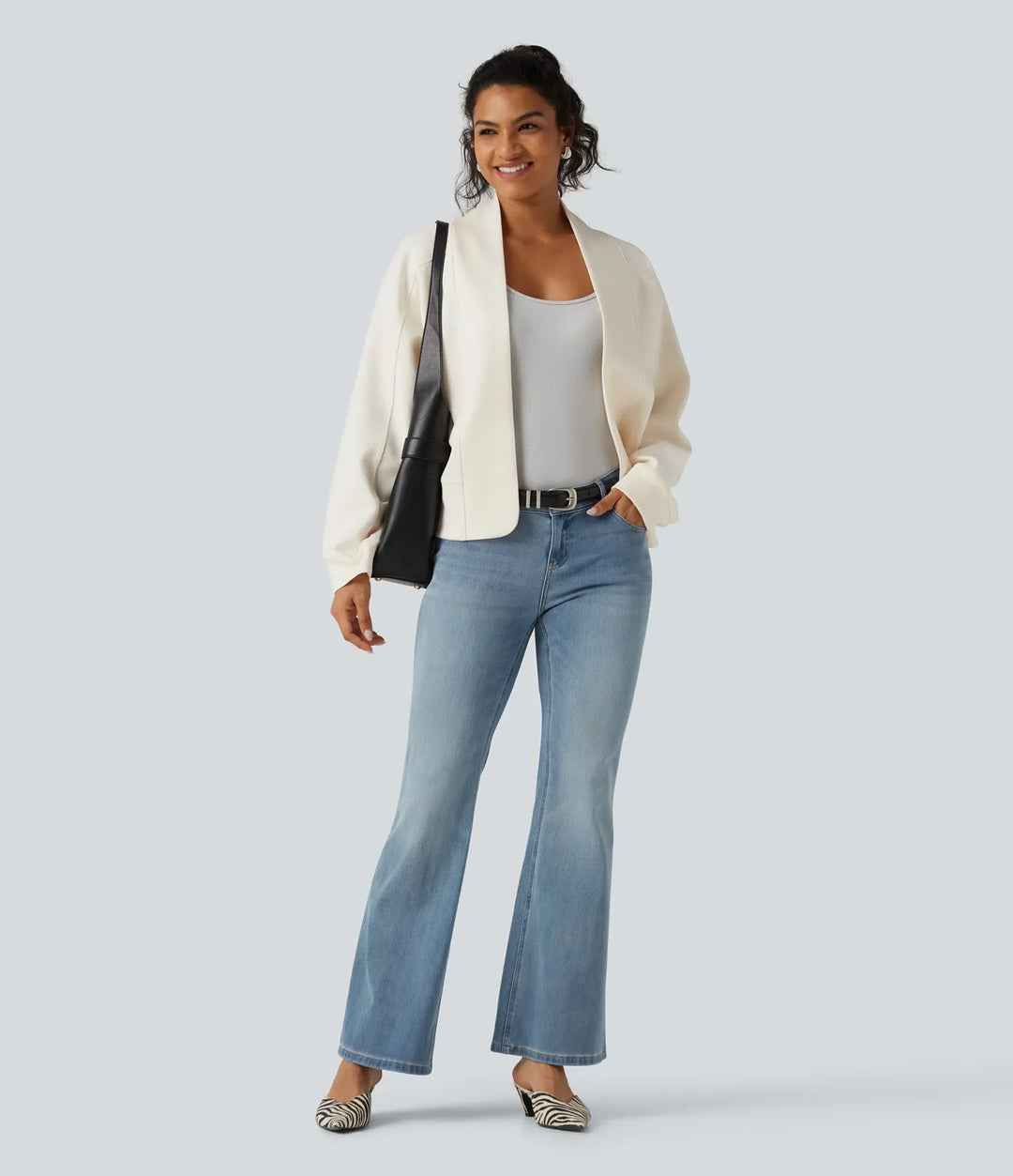Open Front Long Sleeve Casual Jacket