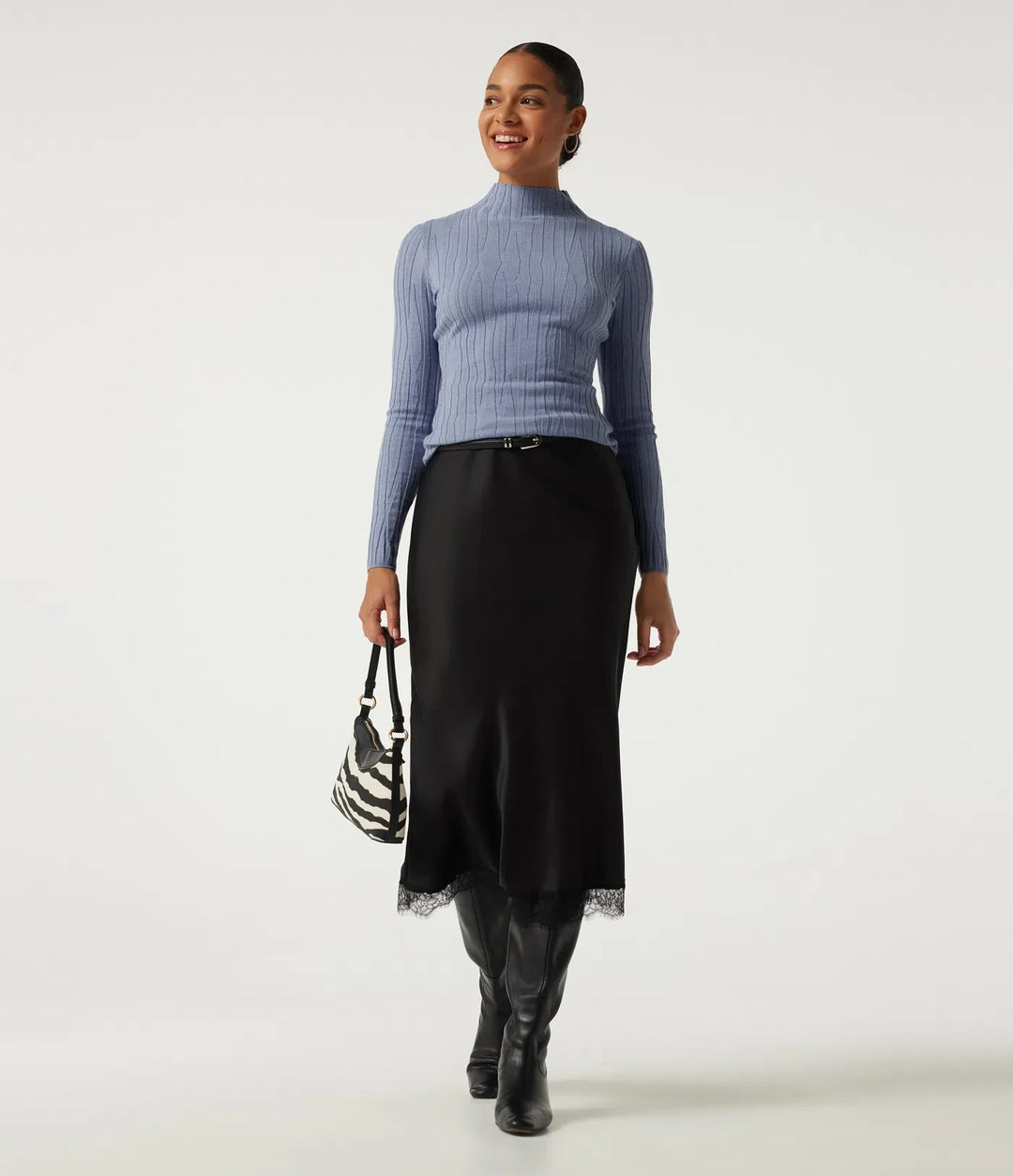 Mock Neck Long Sleeve Work Sweater