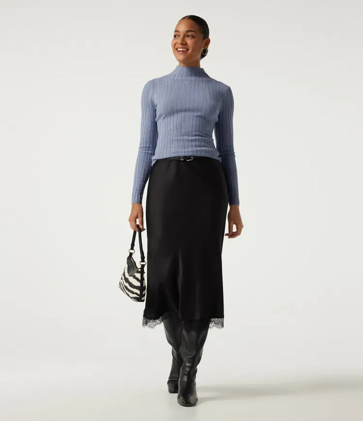 Mock Neck Long Sleeve Work Sweater