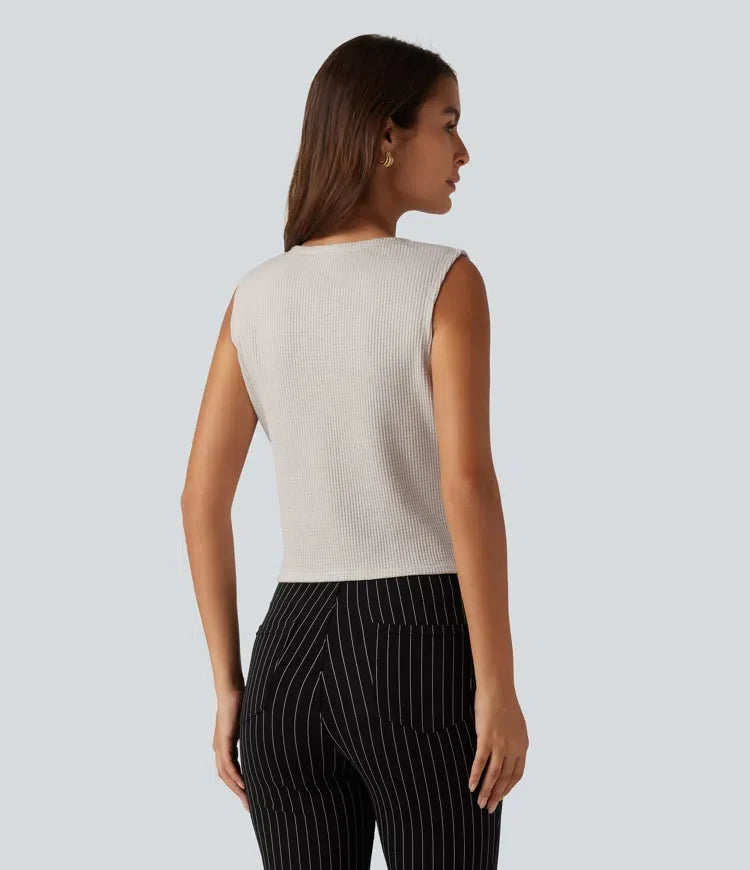V Neck Waffle Work Vest