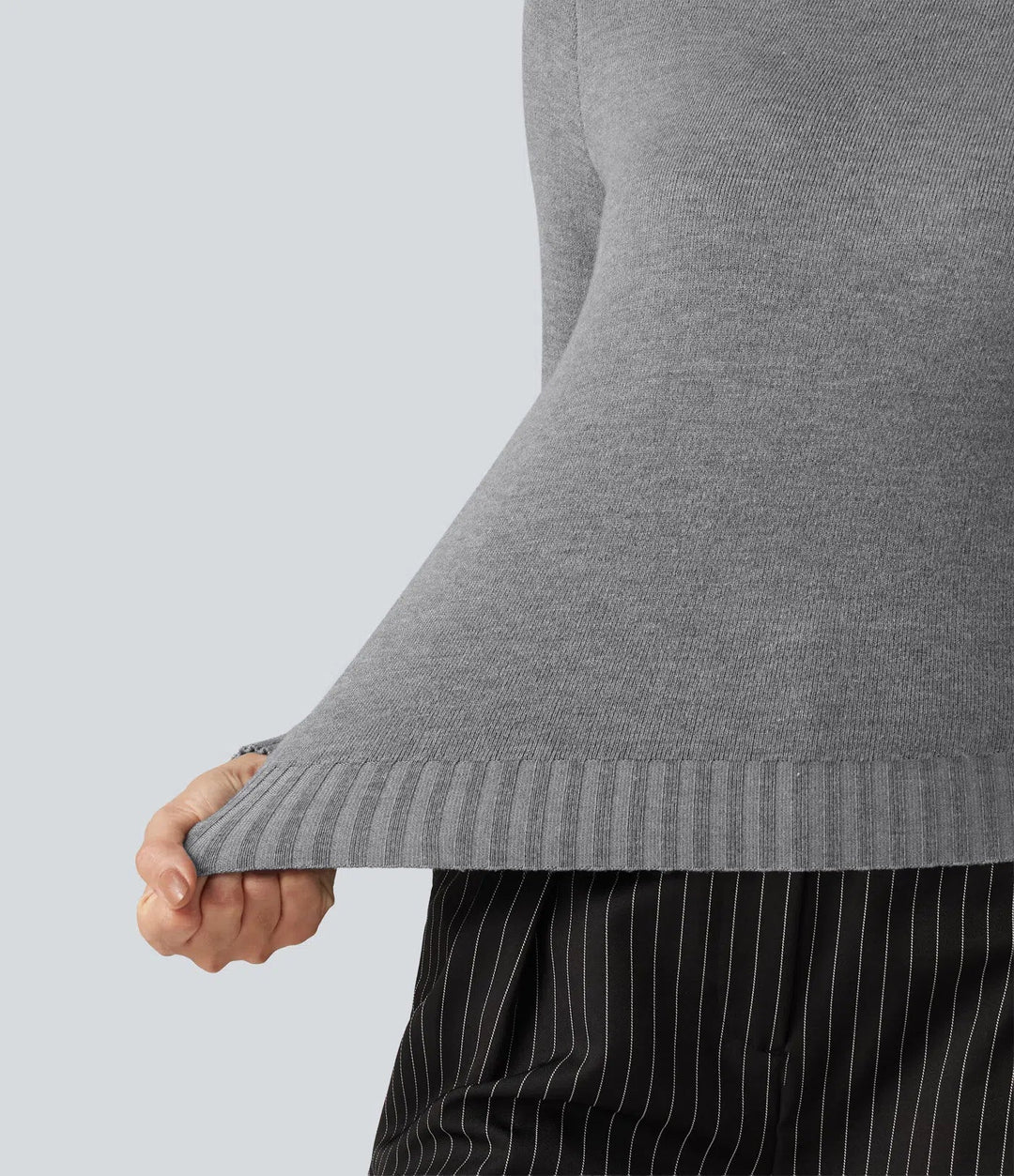 High Neck Long Sleeve Casual Sweater