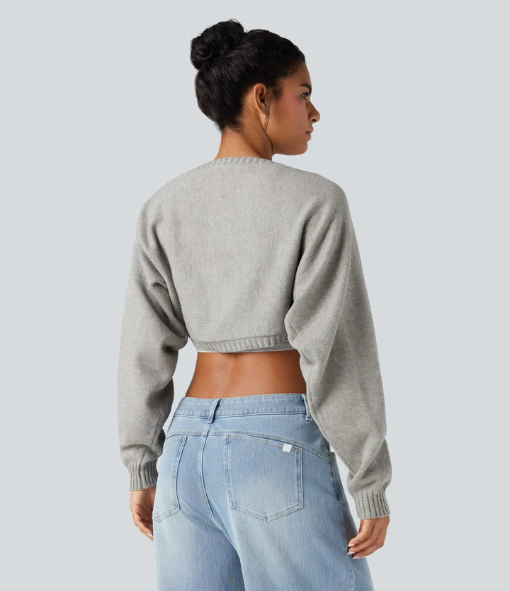 Reglan Long Sleeve Relaxed Fit Casual Sweater Shrug