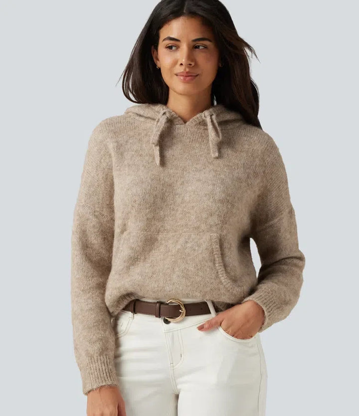 Hooded Long Sleeve Casual Sweater with Pocket