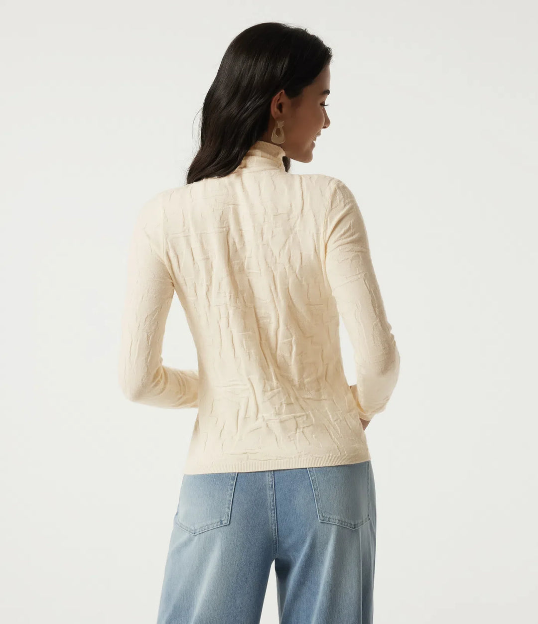 High Neck Long Sleeve Slim Work Sweater