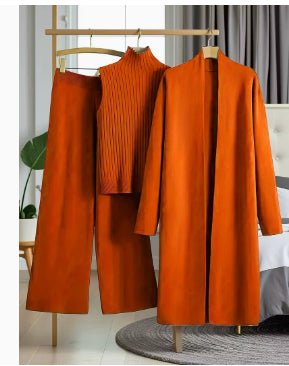 Savannah | Three-Piece Knit Set with Vest, Cardigan and Pants