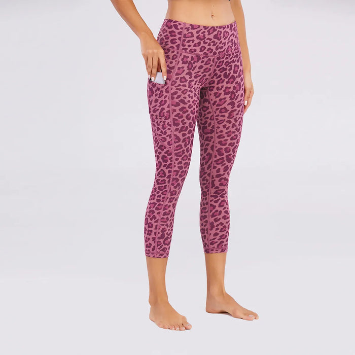 Halara UltraSculpt Leopard Print High Waisted Tummy Control Yoga Leggings with Pockets