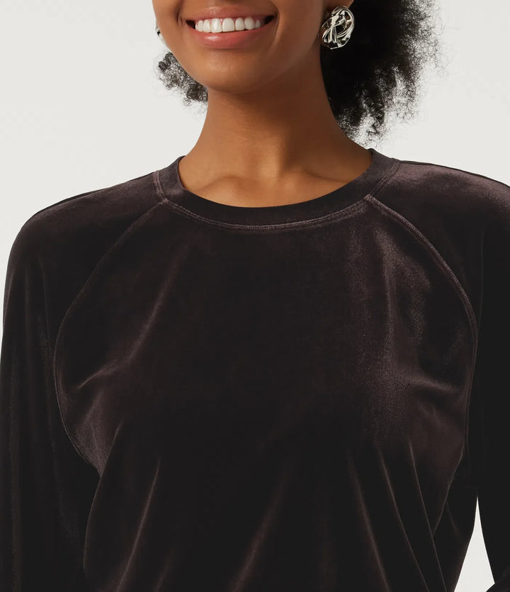 Round Neck Long Sleeve Velvet Casual Sweatshirt