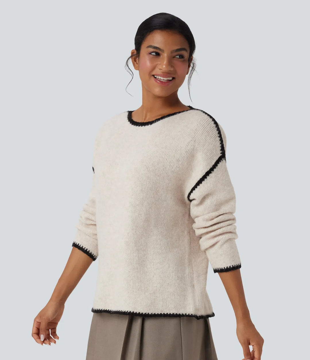 Color Block Relaxed Casual Sweater