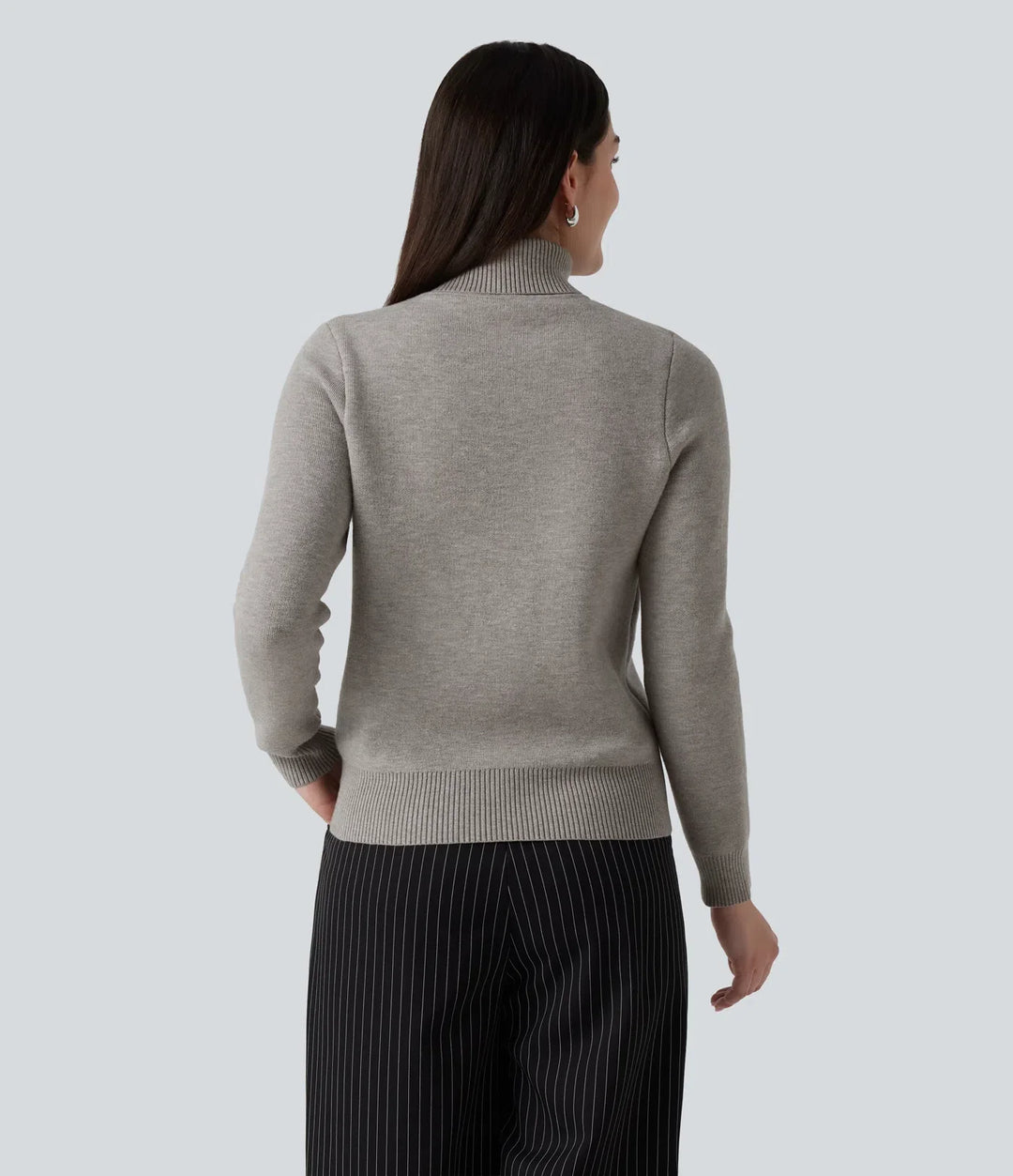 High Neck Long Sleeve Work Sweater