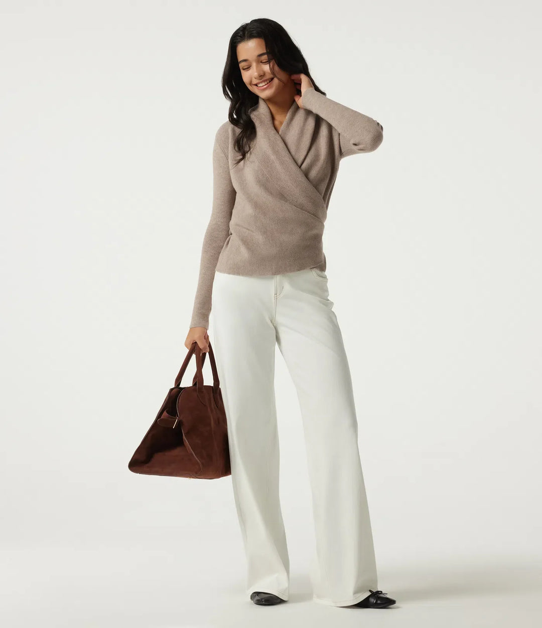 Cowl Neck Long Sleeve Stacked Casual Sweater