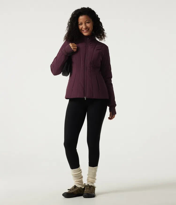 PuffFlex Wrinkle Recovery Mock Neck Slim Casual Padded Jacket with Pockets