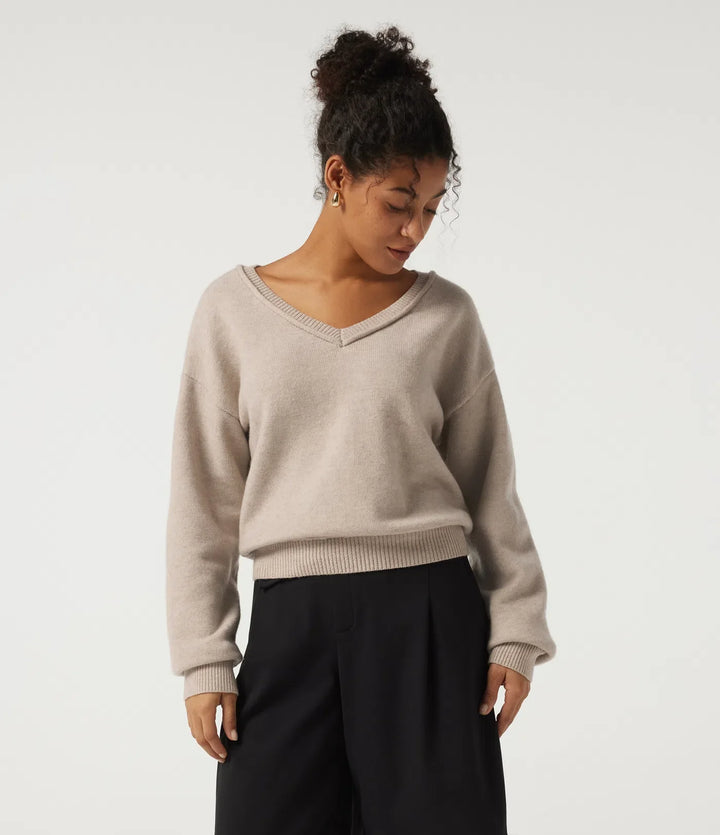 V Neck Long Sleeve Casual Sweater
