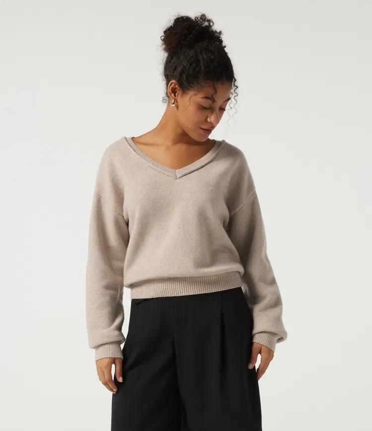 V Neck Long Sleeve Casual Sweater