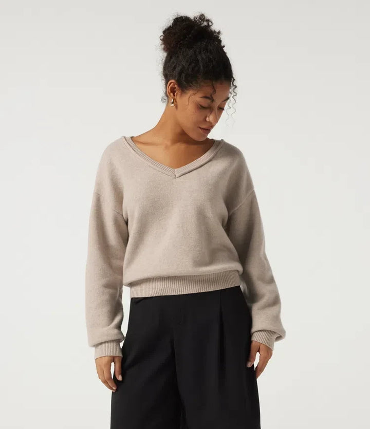 V Neck Long Sleeve Casual Sweater