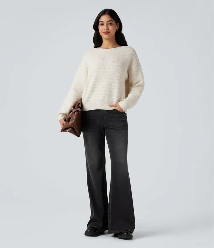 Long Sleeve Tie Back Work Sweater
