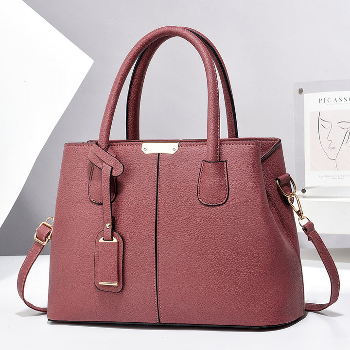 Structured vegan leather tote bag