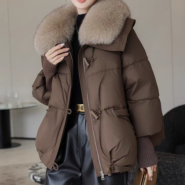 Avery | Short Puffer Jacket with Big Faux Fur Collar