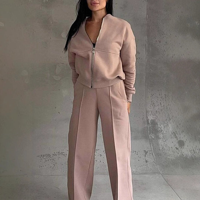 Brooke | Zip-Up Jacket and Wide-Leg Pants Set for Women
