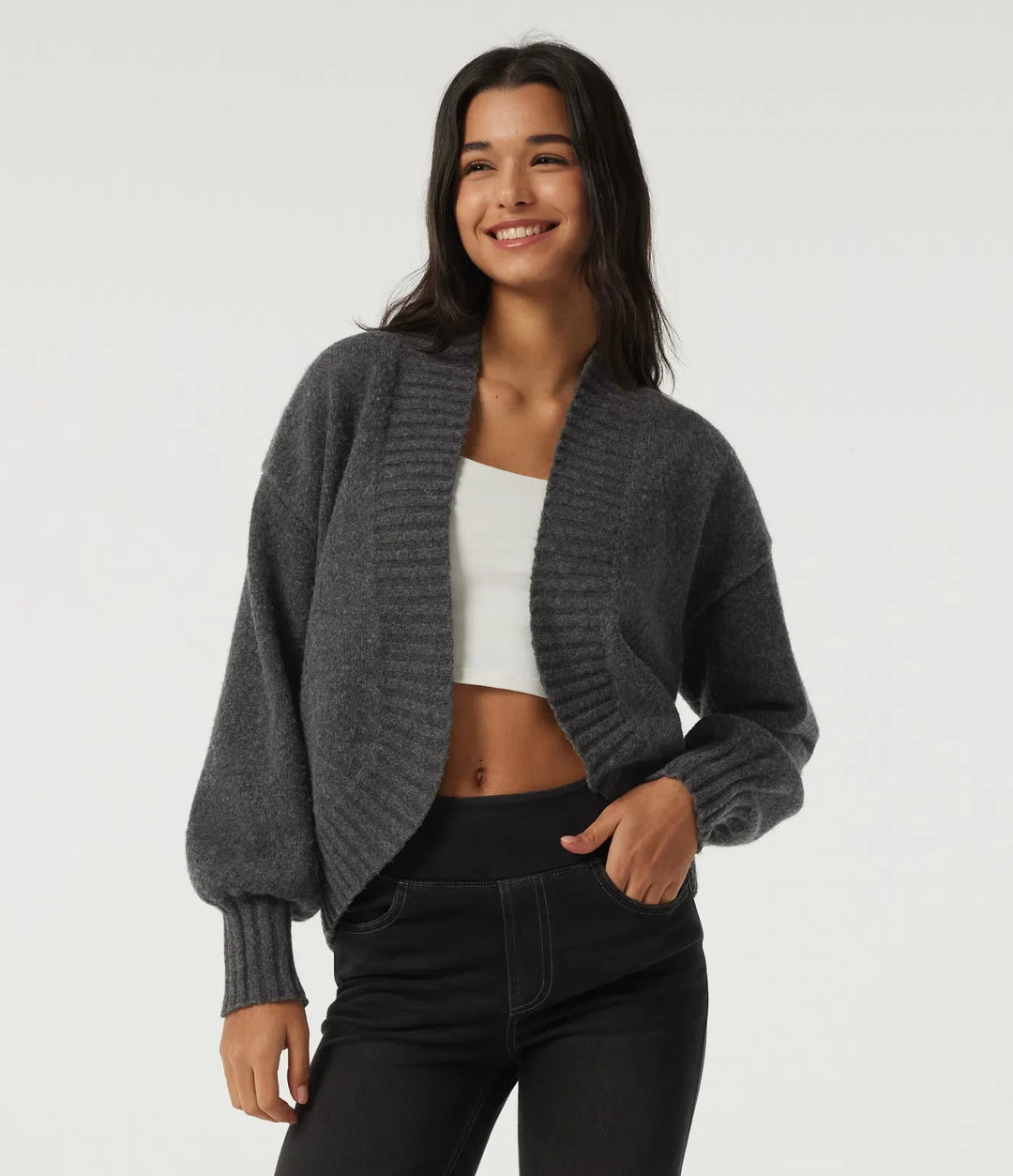 Long Sleeve Tie Front Casual Cardigan