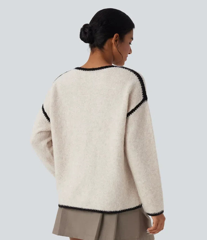 Color Block Relaxed Casual Sweater
