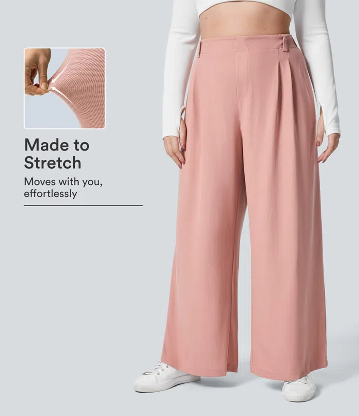 Halara Flex High Waisted Pocket Wide Leg Waffle Work Plus Size Pants