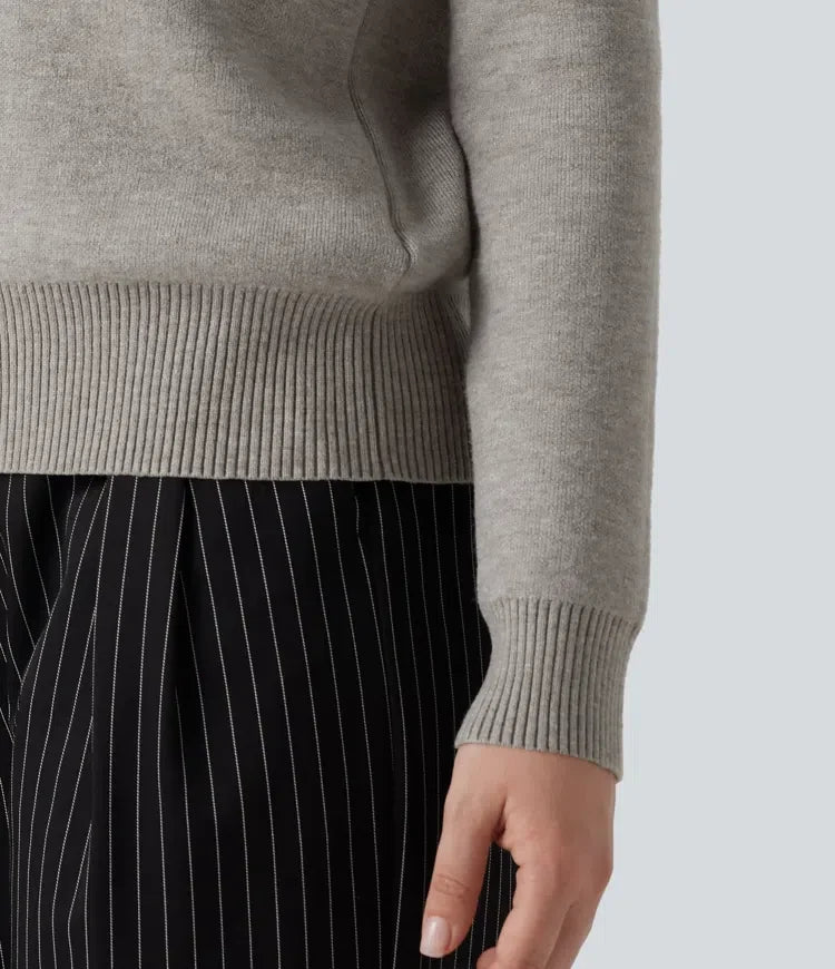 High Neck Long Sleeve Work Sweater