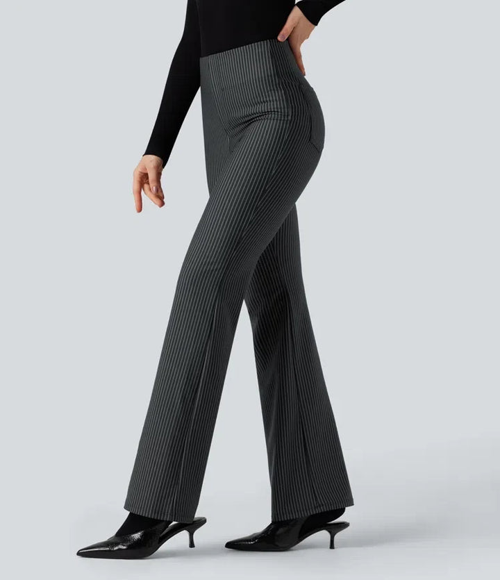 Halara Flex High Waisted Striped Work Flare Pants with Pockets