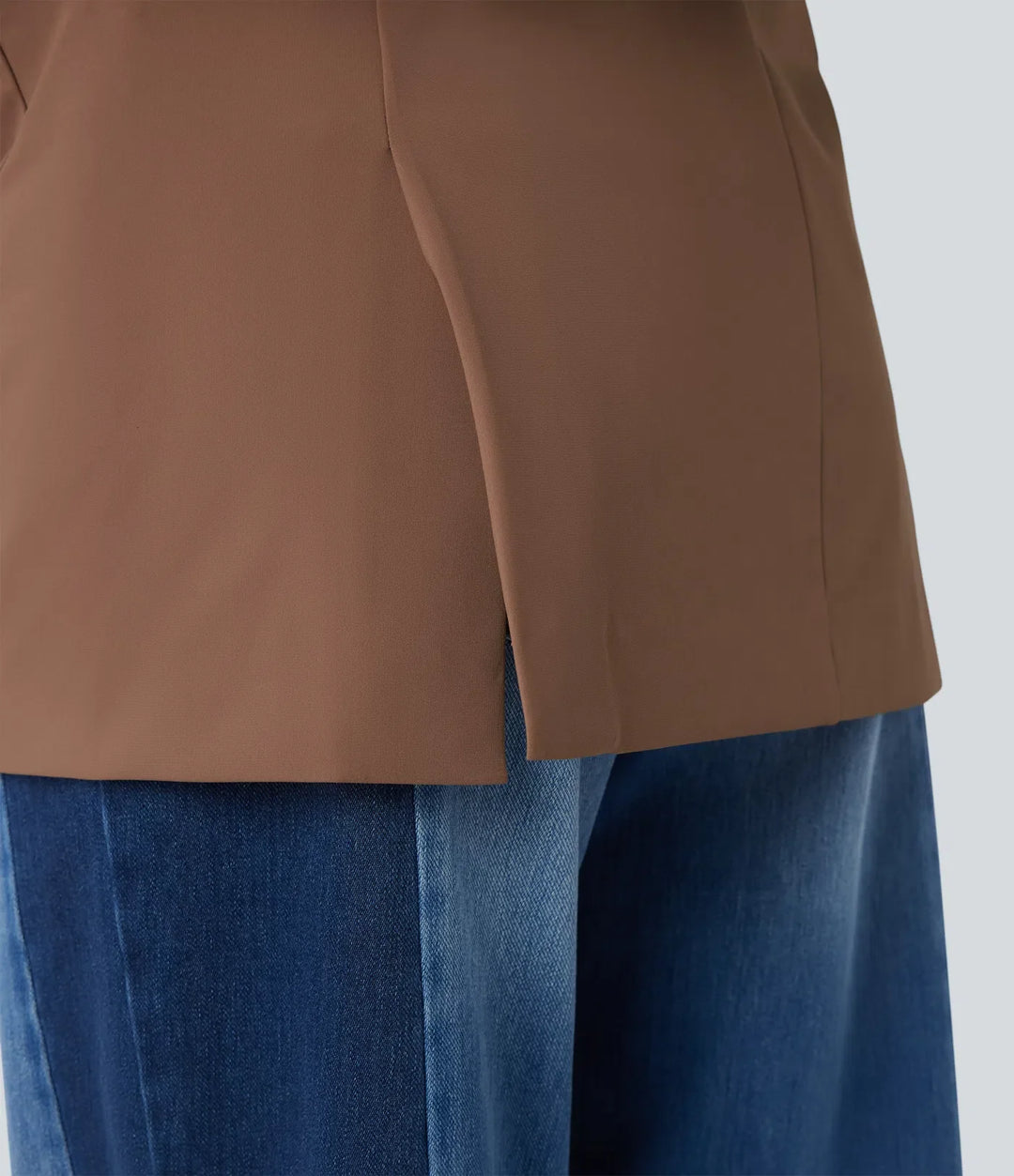 Notched Collar Long Sleeve Work Blazer with Pockets