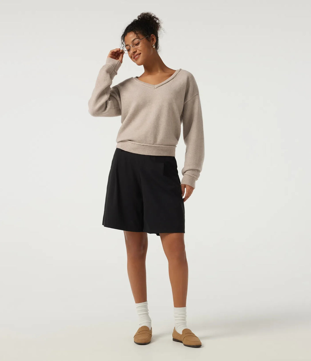 V Neck Long Sleeve Casual Sweater
