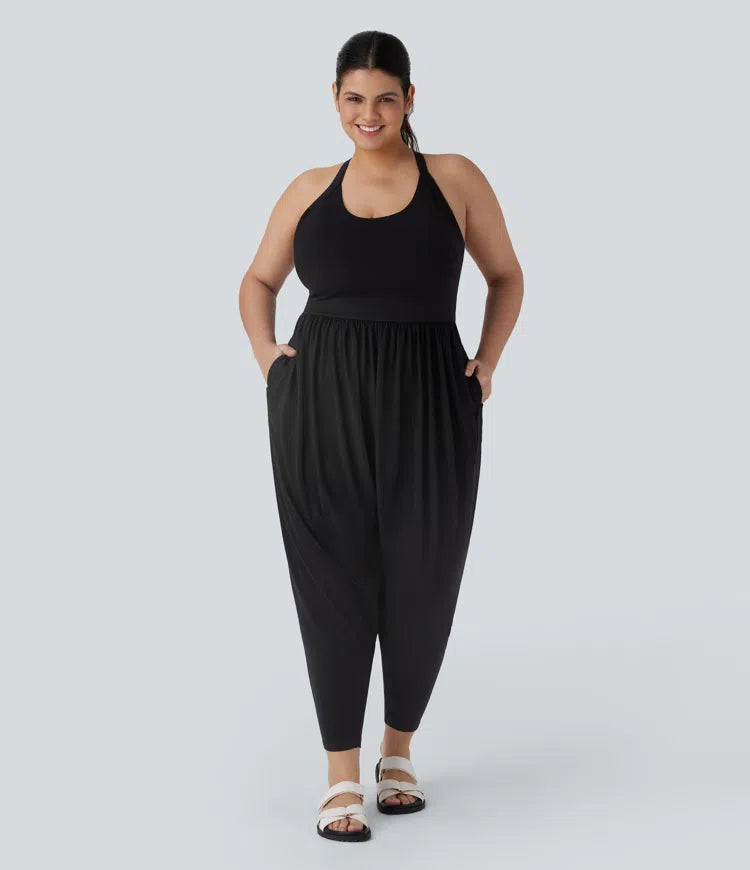 Harem Casual Plus Size Jumpsuit with Pocket-Easy Peezy Edition