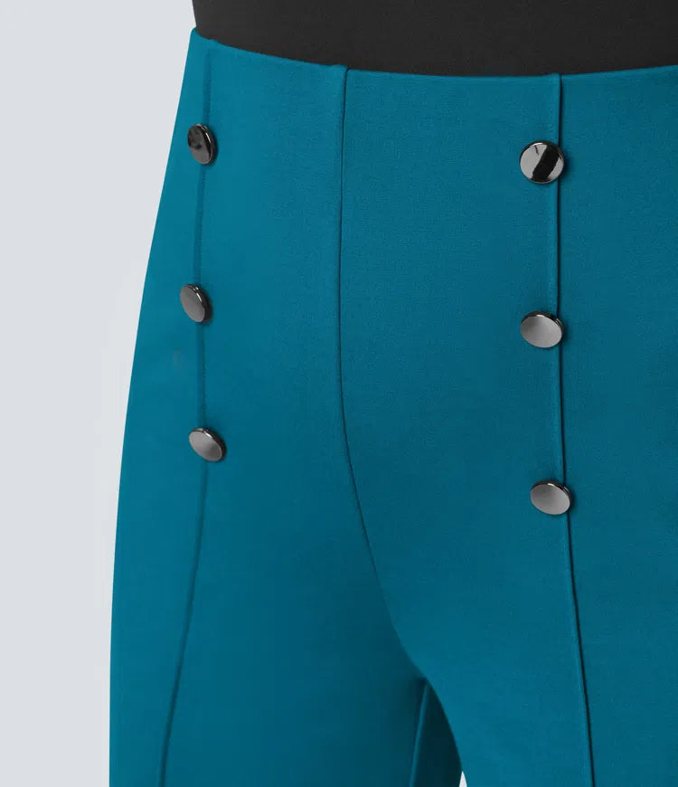 High Waisted Pocket Wide Leg Work Pants