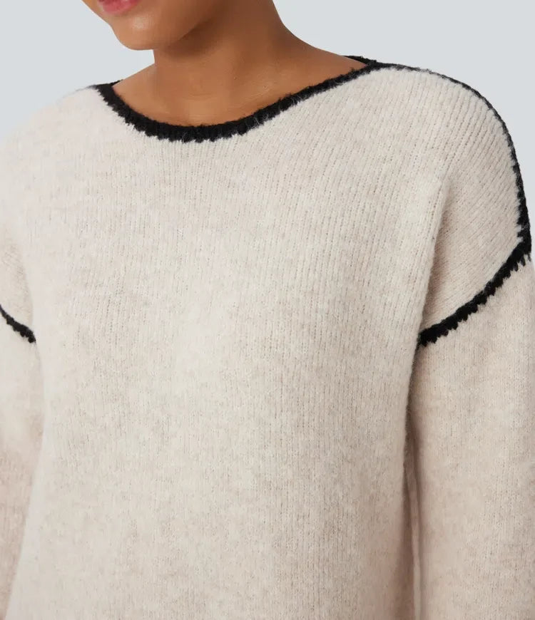 Color Block Relaxed Casual Sweater